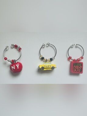 NYC Theme Wine Glass Charms